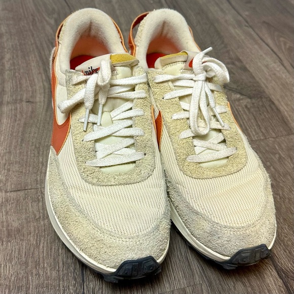 Nike Waffle Vintage 80s Running Shoes Women's Cream and Orange Sneakers Size 12 - Picture 3 of 7